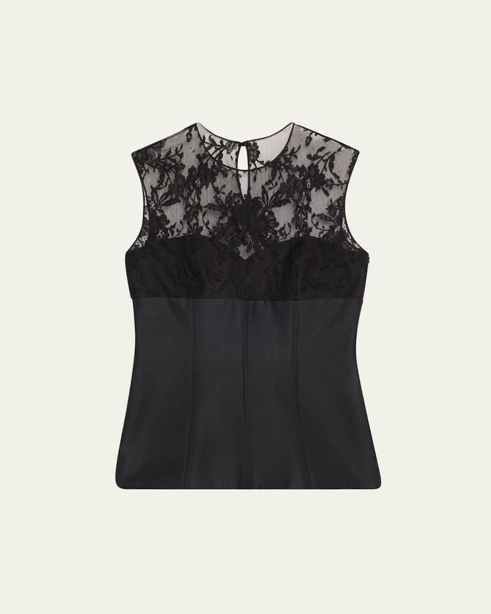 Lace-Detail Peplum Corset Top
